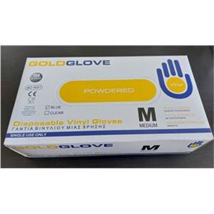 Goldglove rukavice Vinyl  M 100ks pudr modré jednoráz.