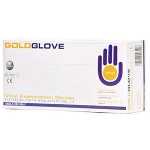 Goldglove rukavice Vinyl  L 100ks pudr modré jednoráz.